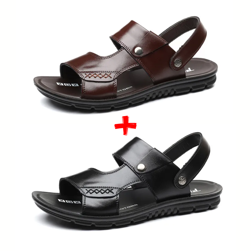[COMPRE 1 LEVE 2] Sandália Ortopédica Masculina de Couro Legitimo