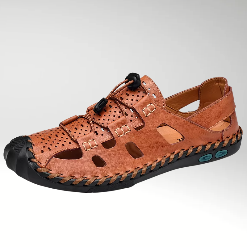 [COMPRE 1 LEVE 2] Sandália Ortopédica Masculina de Couro Legitimo