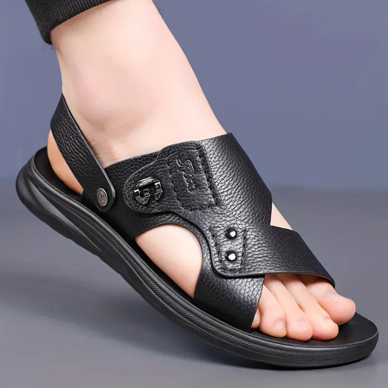 [COMPRE 1 LEVE 2] Sandália Ortopédica Masculina de Couro Legitimo
