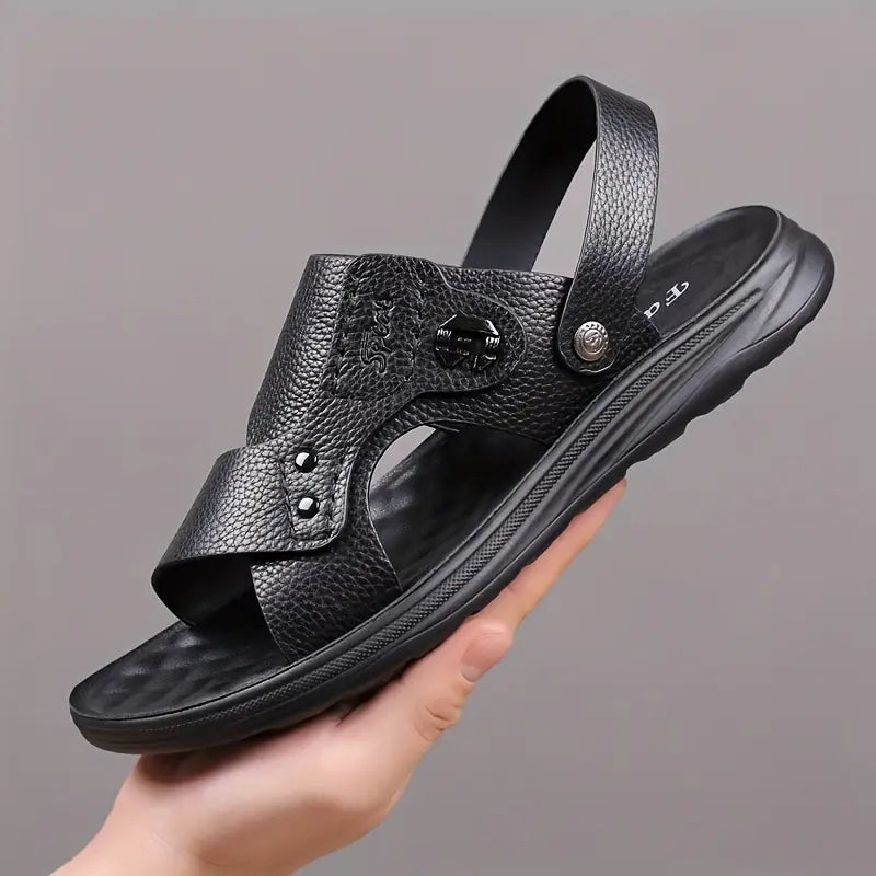 [COMPRE 1 LEVE 2] Sandália Ortopédica Masculina de Couro Legitimo