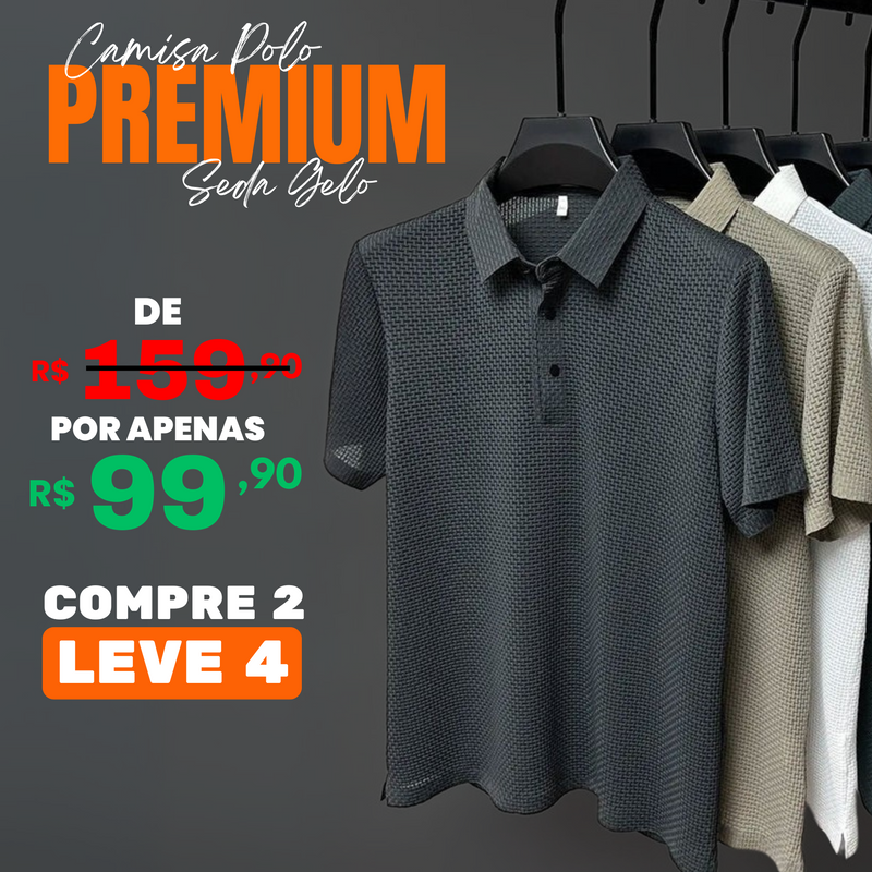 Kit 4 com Camisas Polo Premium Seda [ Compre 2 e leve 4 ]