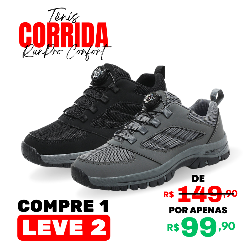 (PAGUE 1 LEVE 2) Tênis Ortopédico RunPro - Para Caminhada