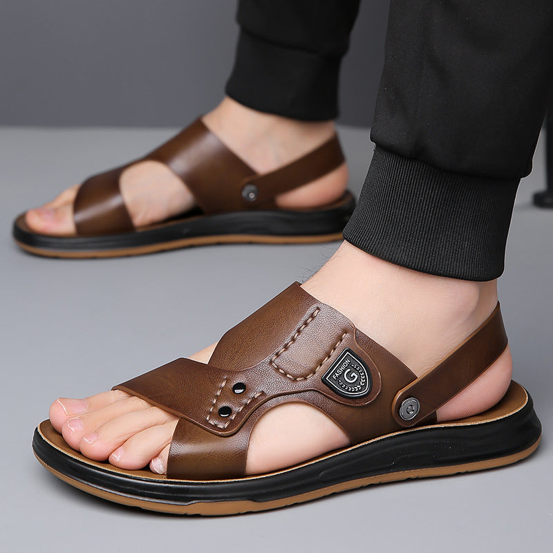 [COMPRE 1 LEVE 2] Sandália Ortopédica Masculina de Couro Legitimo