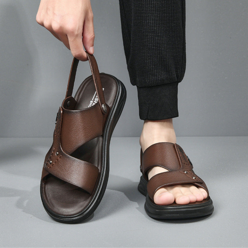 [COMPRE 1 LEVE 2] Sandália Ortopédica Masculina de Couro Legitimo