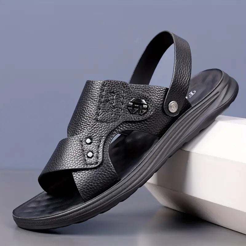 [COMPRE 1 LEVE 2] Sandália Ortopédica Masculina de Couro Legitimo