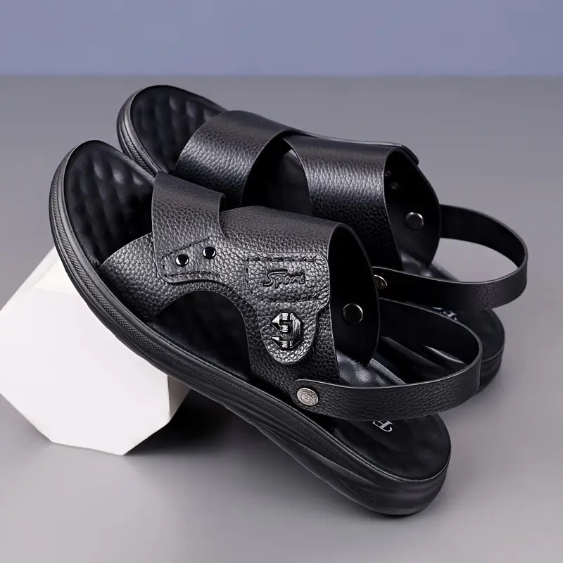 [COMPRE 1 LEVE 2] Sandália Ortopédica Masculina de Couro Legitimo